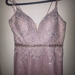 Dancing Queen Sparkling Mauve Lace Gown